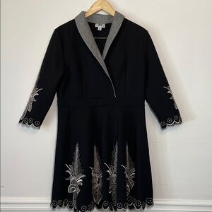 Vicky and Lucas Women’s Embroidered Cocktail Dress Black/Cream XL